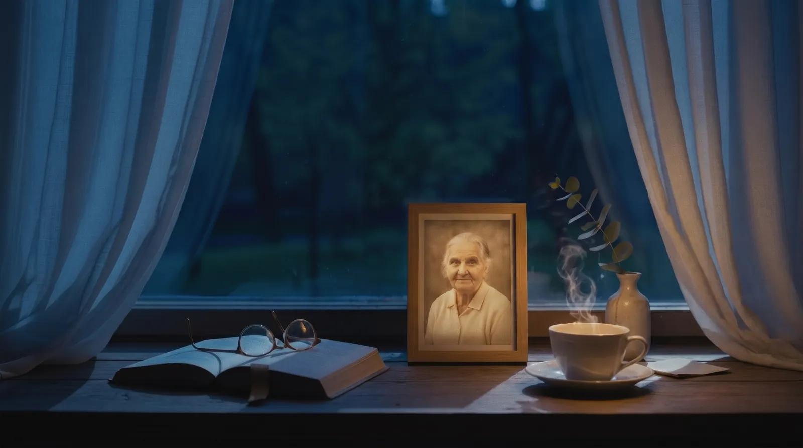 Сцена окна — вечерние сумерки